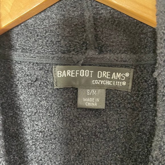 Barefoot Dreams Black Cozy Chic Lite Open Front Cardigan Knit Sweater S/M - Picture 3 of 13